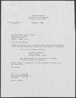 Appointment letter from William P. Clements to Secretary of State, Jack Rains, February 2, 1988