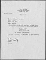 Appointment letter from William P. Clements to Secretary of State, George Bayoud, August 24, 1989
