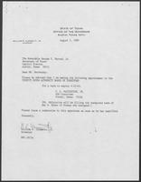 Appointment letter from Governor William P. Clements, Jr., to Secretary of State George Bayoud, August 3, 1989