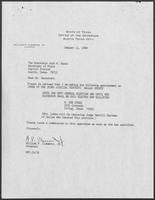 Appointment letter from William P. Clements Jr. to Secretary of State, Jack Rains, January 11, 1988
