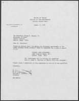 Appointment letter from William P. Clements Jr. to Secretary of State, George Bayoud, August 13, 1990