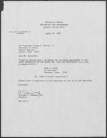 Appointment letter from William P. Clements to Secretary of State, George Bayoud, August 24, 1989