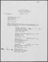 Appointment letter from William P. Clements to Secretary of State, Jack Rains, February 17, 1987
