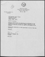 Appointment letter from William P. Clements to Secretary of State, Jack Rains, May 13, 1987