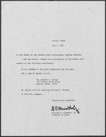 Appointment letter from William P. Clements, Jr., to the Texas Senate, May 3, 1989