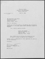 Appointment letter from William P. Clements Jr. to Secretary of State, Jack Rains, April 21, 1988