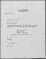Appointment letter from Governor William P. Clements, Jr., to Secretary of State Jack Rains, June 21, 1988