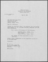 Appointment letter from William P. Clements, Jr., to Secretary of State Jack Rains, June 21, 1988