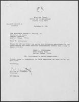 Appointment letter from William P. Clements, Jr. to Secretary of State, George S. Bayoud, Jr., September 24, 1990