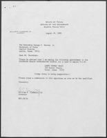 Appointment letter from Governor William P. Clements, Jr., to Secretary of State George S. Bayoud, Jr., August 29, 1989