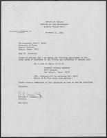 Appointment letter from William P. Clements, Jr. to Secretary of State, Jack Rains, November 11, 1988
