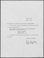 Appointment letter from William P. Clements, Jr. to the Senate, March 29, 1989