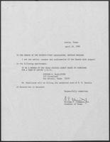Appointment letter from William P. Clements, Jr. to the Senate of the Seventy-First Legislature, April 26, 1989