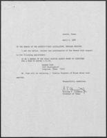 Appointment letter from William P. Clements, Jr. to the Senate, April 4, 1989