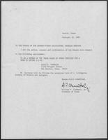 Appointment letter from William P. Clements, Jr. to the Senate, February 20, 1989
