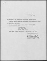 Appointment letter from William P. Clements, Jr. to the Senate, January 1, 1989