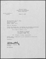 Appointment letter from William P. Clements, Jr. to Secretary of State, Jack Rains, January 27, 1989