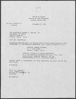 Appointment letter from William P. Clements, Jr. to Secretary of State, George S. Bayoud, Jr., September 20, 1990
