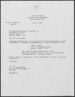 Appointment letter from William P. Clements, Jr. to Secretary of State, George S. Bayoud, Jr., July 17, 1990