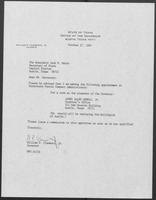 Appointment letter from William P. Clements, Jr. to Secretary of State, Jack Rains, October 27, 1987