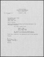 Appointment letter from William P. Clements to Secretary of State, Jack Rains, November 11, 1988