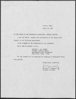 Appointment letter from William P. Clements to the Senate of the 70th Legislature, March 30, 1987