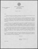 Letter from Governor William P. Clements, Jr., regarding policies for disabled Texans, March 23, 1982