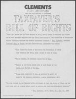 Political advertisement titled "Taxpayers bill of rights"