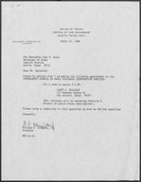Appointment letter from William P. Clements to Secretary of State, Jack Rains, March 22, 1988