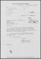 Letter from Senator Howard Baker to Governor William P. Clements, Jr., November 21, 1979