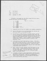 Memo from Ben Gallant to Jim Francis containing budget breakdown for outreach to Christian voters, September 13, 1982 