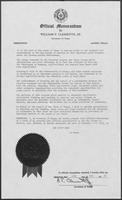 Official memorandum from the Office of the Governor observing Boy Scout Week, February 13, 1982  