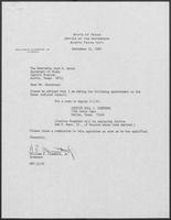 Appointment letter from William P. Clements, Jr. to Secretary of State, Jack Rains, September 22, 1987