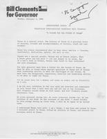 Announcement Speech by Republican Gubernatorial Candidate Bill Clements: " A Vision for the Future of Texas" February 3, 1986