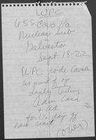 Note describing William P. Clements, Jr., inspection of USS Cavallia in Galveston, Texas, September 18, 1978