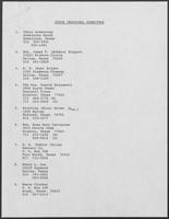 List of State Inaugural Committee members for Governor-elect William P. Clements, Jr., inauguration