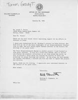 Letter from William P. Clements to Grady Turner regarding Support, January 28, 1982