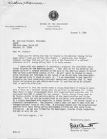 Letter from William P. Clements to Harrison Vickers regarding the National Energy Policy, October 6, 1982