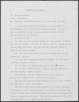 Memo from Clare Morris to Ernie Hernandez regarding a telephone conversation with Pat Jacobson on February 10, 1978