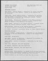 Job description staff list of Clements for Governor Campaign Committee, August 29, 1978 