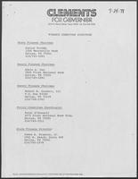 Clements for Governor Finance Committee Structure, July 24, 1978