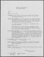 Reports from Dary Stone regarding William P. Clements, Jr., meetings with industry board leaders and state officials, June 1978