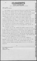 Campaign press release on regarding Rita Crockers-Clements role in the campaign, July 7, 1978