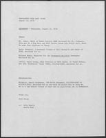 Memorandum from Dary Stone regarding Brownwood trip, August 22, 1978