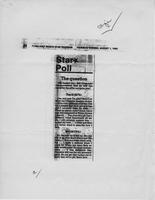 Newspaper clipping regarding the response to a poll on William P. Clements, Jr. announcement to run again, August 1, 1985
