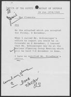 Memo for William P. Clements, Jr., Deputy Secretary of Defense, regarding invitations for consideration, June 19, 1974