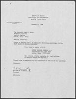 Appointment letter from Governor William P. Clements, Jr., to Secretary of State Jack Rains, January 13, 1988