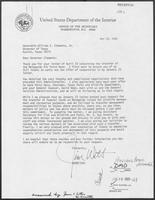 Letter from U.S. Secretary of Interior James Watt to Governor William P. Clements, Jr., September 16, 1980