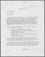 Memo from Omar Harvey to Randy West regarding scheduling and additions to Bill Clements' schedule, January 19, 1978 