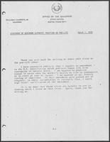 Record/accomplishments regarding William P. Clements position on Pro-Life